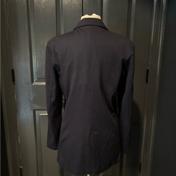 Blue Blazer with Notched Lapels and Relaxed Fit - Picture 3 of 4